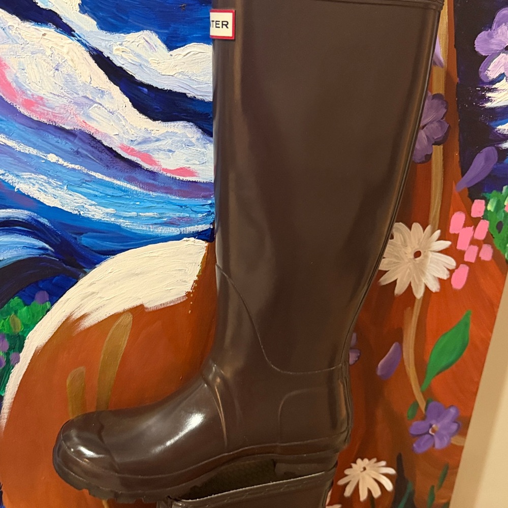 Rare! Hunter Original Tall Wellies iCocoa Gloss Brown 6M 7F UK5 EU38 - Picture 13 of 16